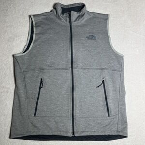 The North Face Apex Bionic Men's L Gray Full Zip Vest Logo Regular Fit Fall